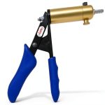 LeLuv Ultima Vacuum Pump Handle - Brass Chamber with Blue Ergonomic Smooth Silicone Grips-0
