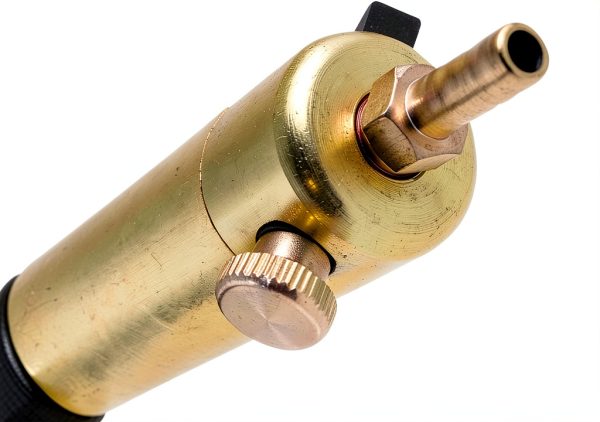 LeLuv Ultima Vacuum Pump Handle - Brass Chamber with Blue Ergonomic Smooth Silicone Grips-2